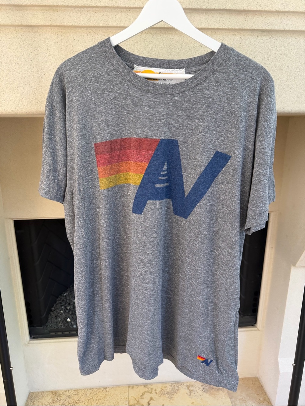 Grey Aviator Nation Logo Tee